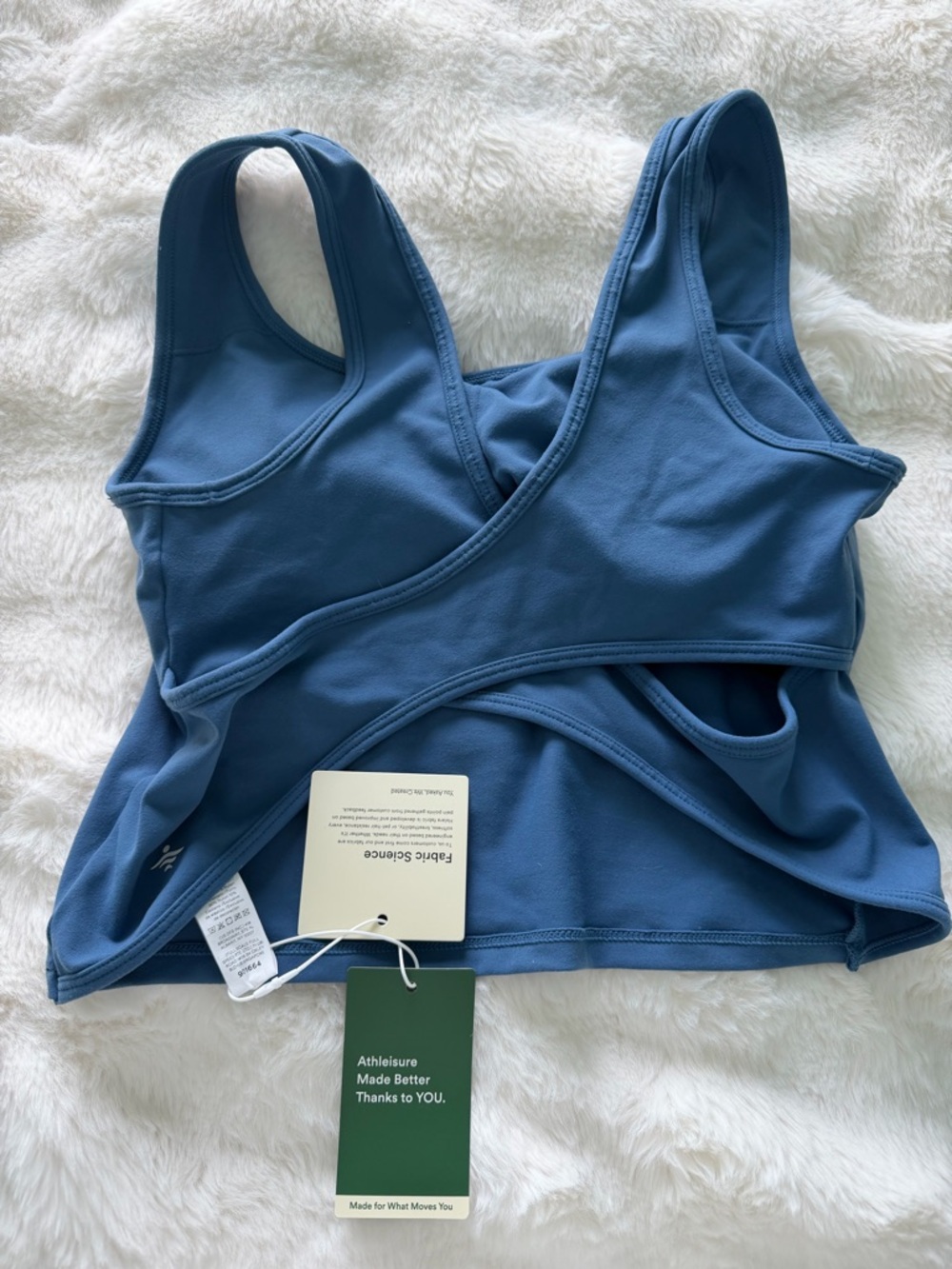 Electric blue U Neck Crossover Barre Ballet Dance Tank Top A-C Cups - Picture 3 of 5